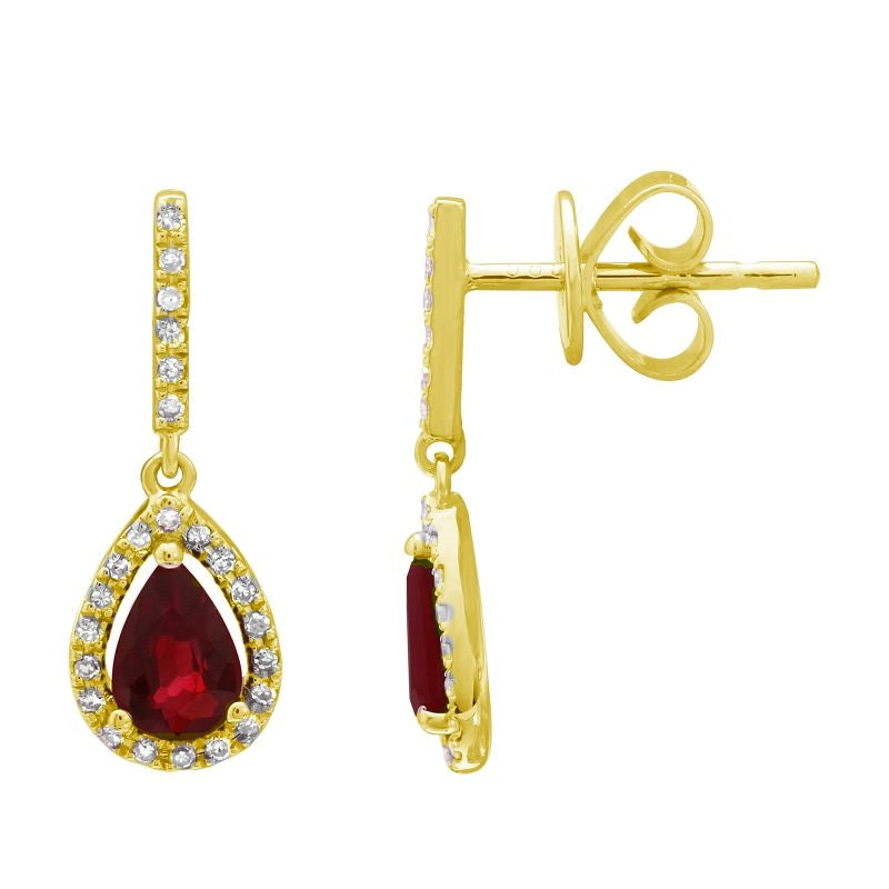 Earrings Earrings in Yellow Gold containing Multi-gemstone, Diamond, Ruby 445123
