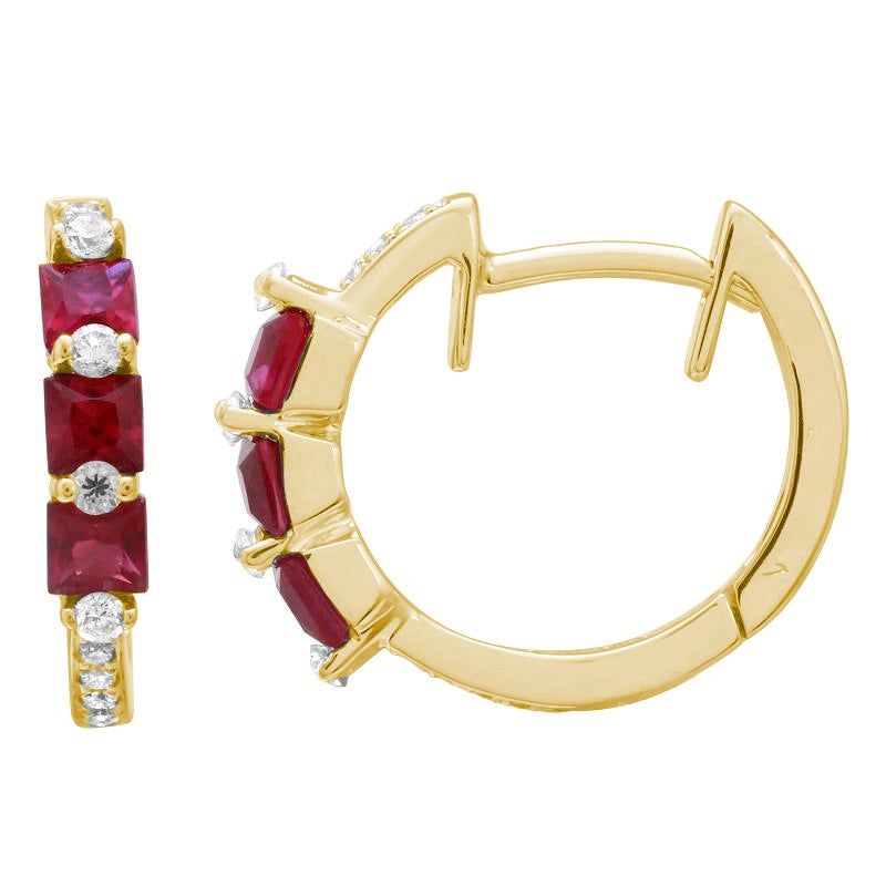Earrings Earrings in Yellow Gold containing Multi-gemstone, Diamond, Ruby 445136