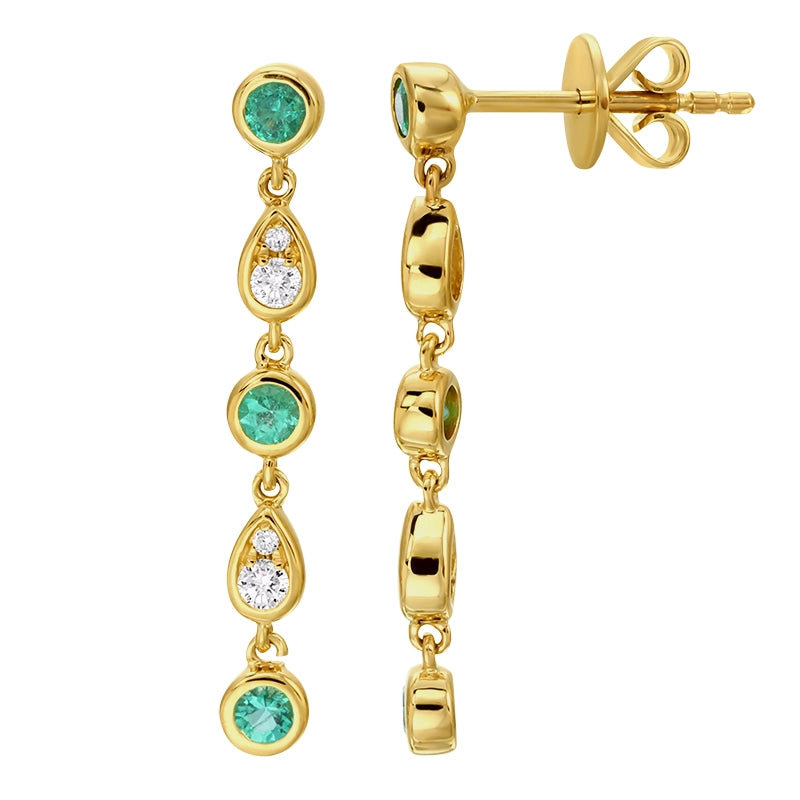 Earrings Earrings in Yellow Gold containing Multi-gemstone, Diamond, Emerald 445138