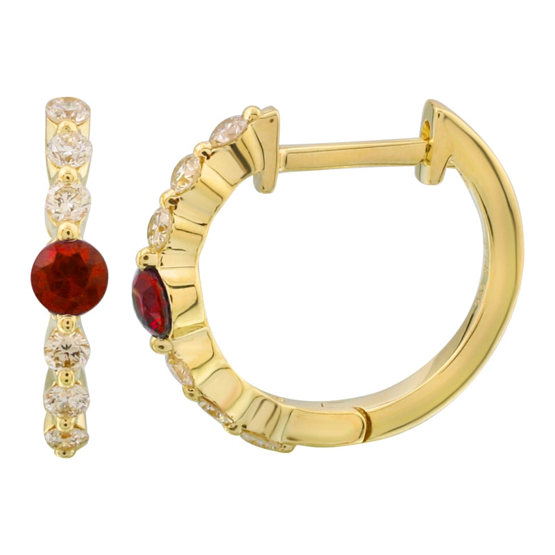 Earrings Earrings in Yellow Gold containing Multi-gemstone, Diamond, Ruby 445142