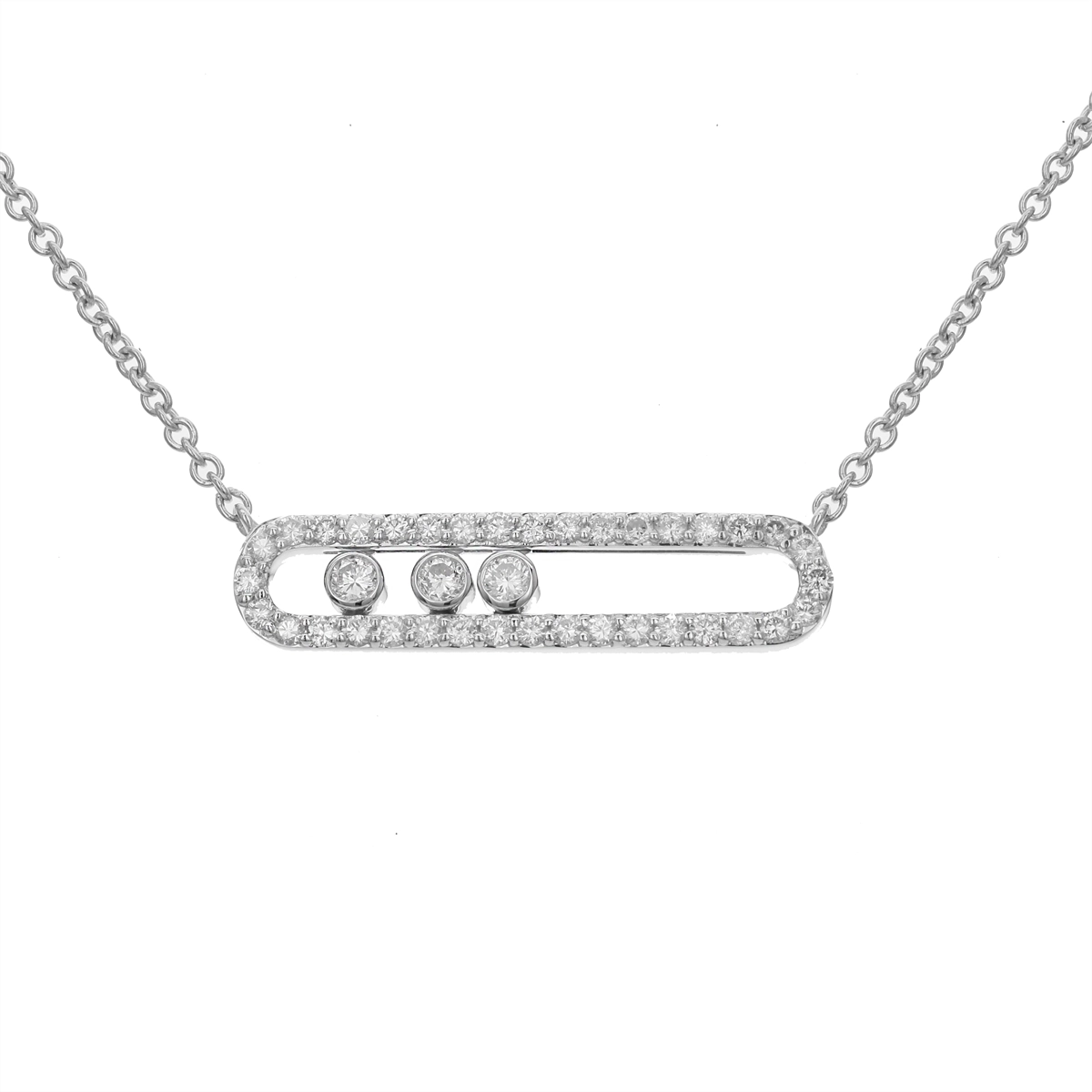 Necklaces Necklaces in White Gold containing Diamond 445288