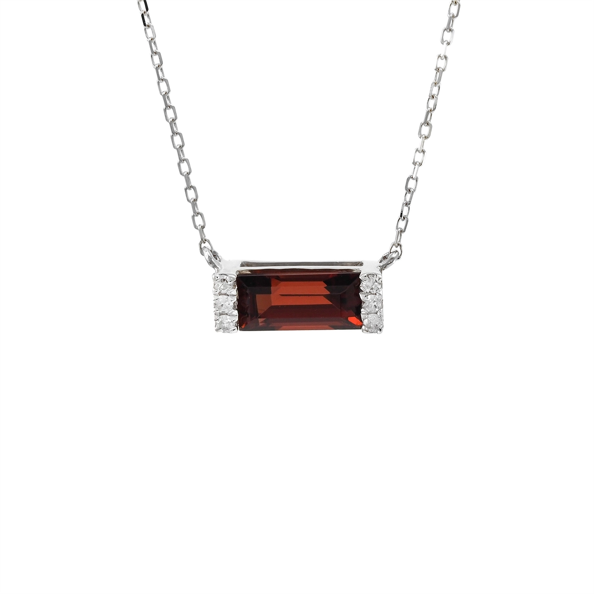 Necklaces Necklaces in White Gold containing Garnet, Multi-gemstone, Diamond 445476