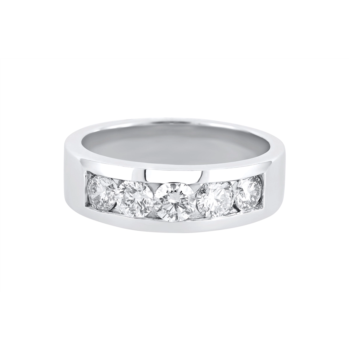 Mens Bands Wedding Rings in White Gold containing Diamond 445687