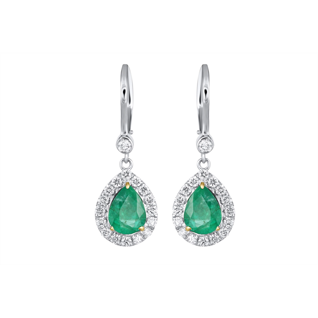 Earrings Earrings in White Gold containing Multi-gemstone, Diamond, Emerald 445877
