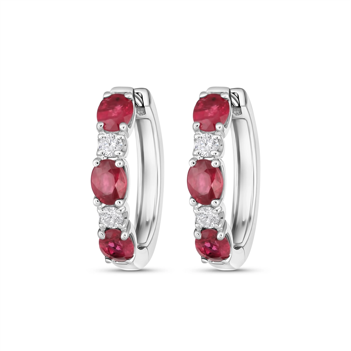 Earrings Earrings in White Gold containing Multi-gemstone, Diamond, Ruby 445892