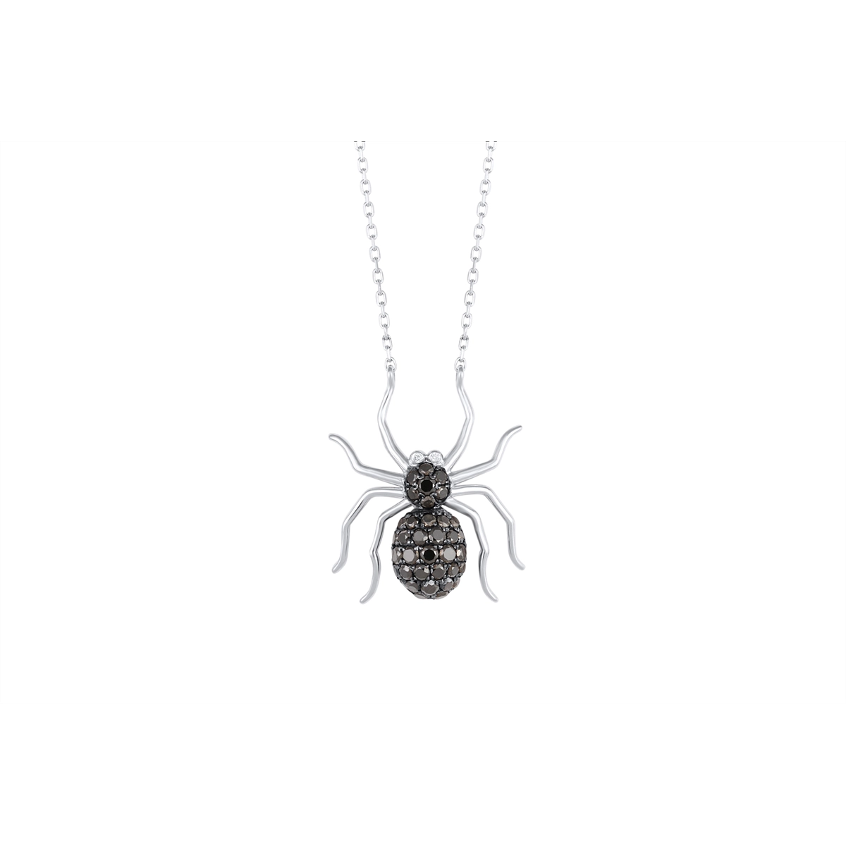 Frederic Sage Necklaces in White Gold containing Black diamond, Multi-gemstone, Diamond P31001KW-4W