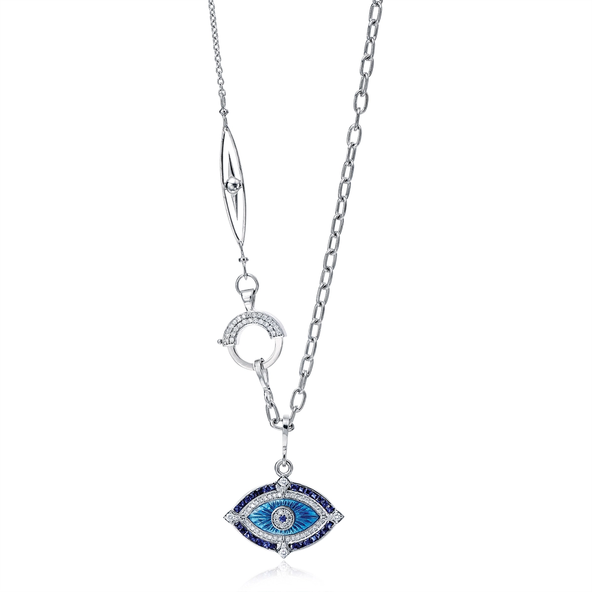 Necklaces Necklaces in White Gold containing Other, Multi-gemstone, Diamond, Sapphire 446141