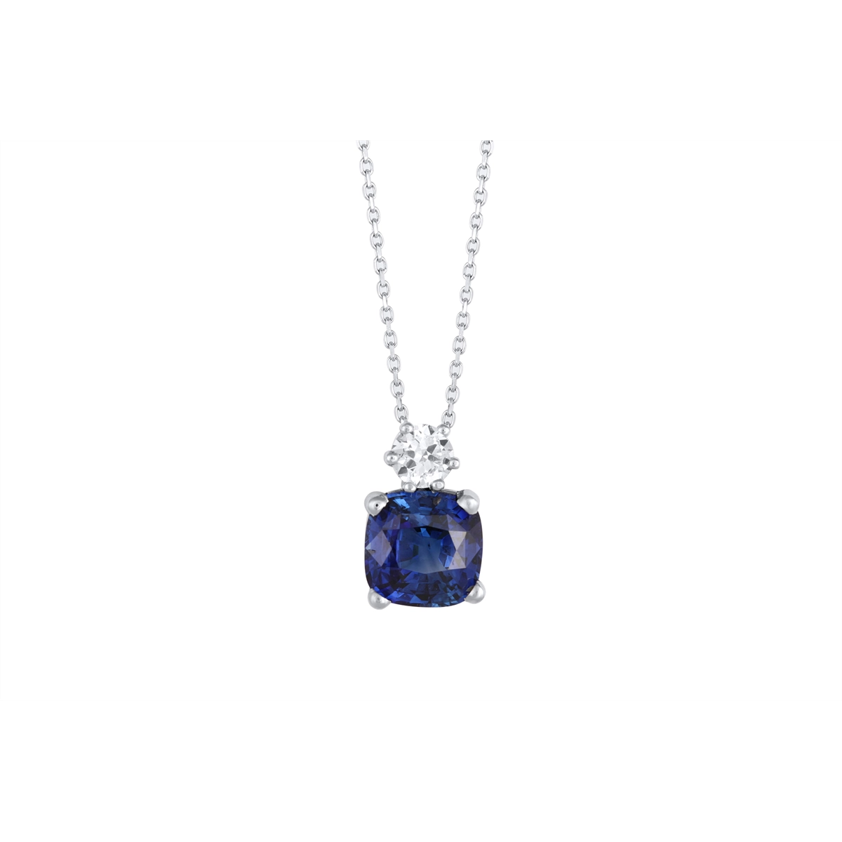 Necklaces Necklaces in White Gold containing Multi-gemstone, Diamond, Sapphire 446229