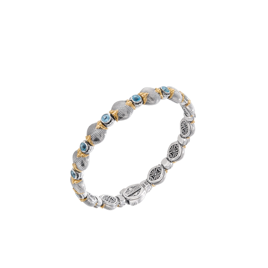 Konstantino Bracelets in Mixed Metals containing Blue topaz  BMK4483-517-CUT