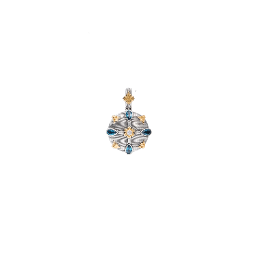 Konstantino Pendants in Mixed Metals containing London blue topaz, Other, Multi-gemstone MEMK5260-695-CUT