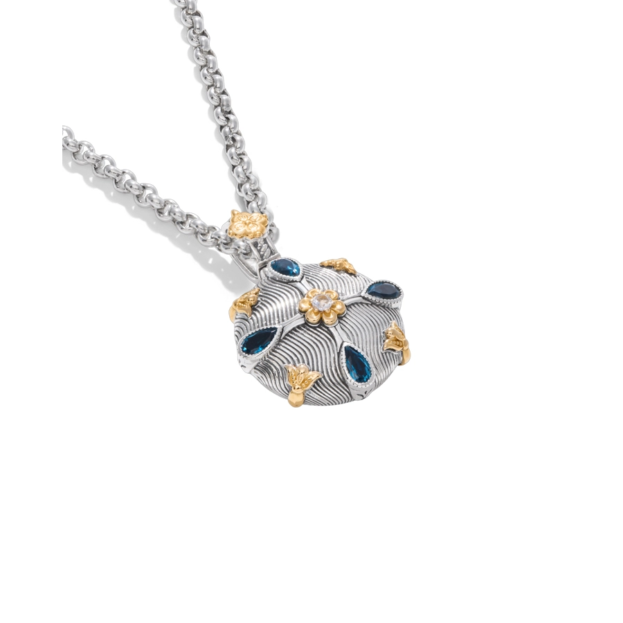 Konstantino Pendants in Mixed Metals containing London blue topaz, Other, Multi-gemstone MEMK5260-695-CUT