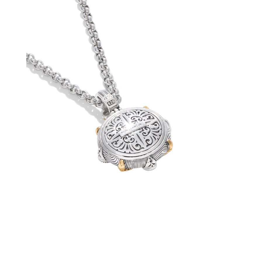 Konstantino Pendants in Mixed Metals containing London blue topaz, Other, Multi-gemstone MEMK5260-695-CUT