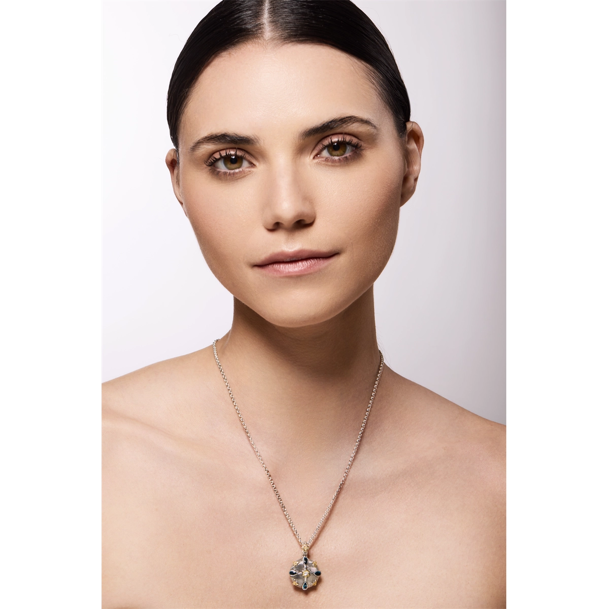 Konstantino Pendants in Mixed Metals containing London blue topaz, Other, Multi-gemstone MEMK5260-695-CUT