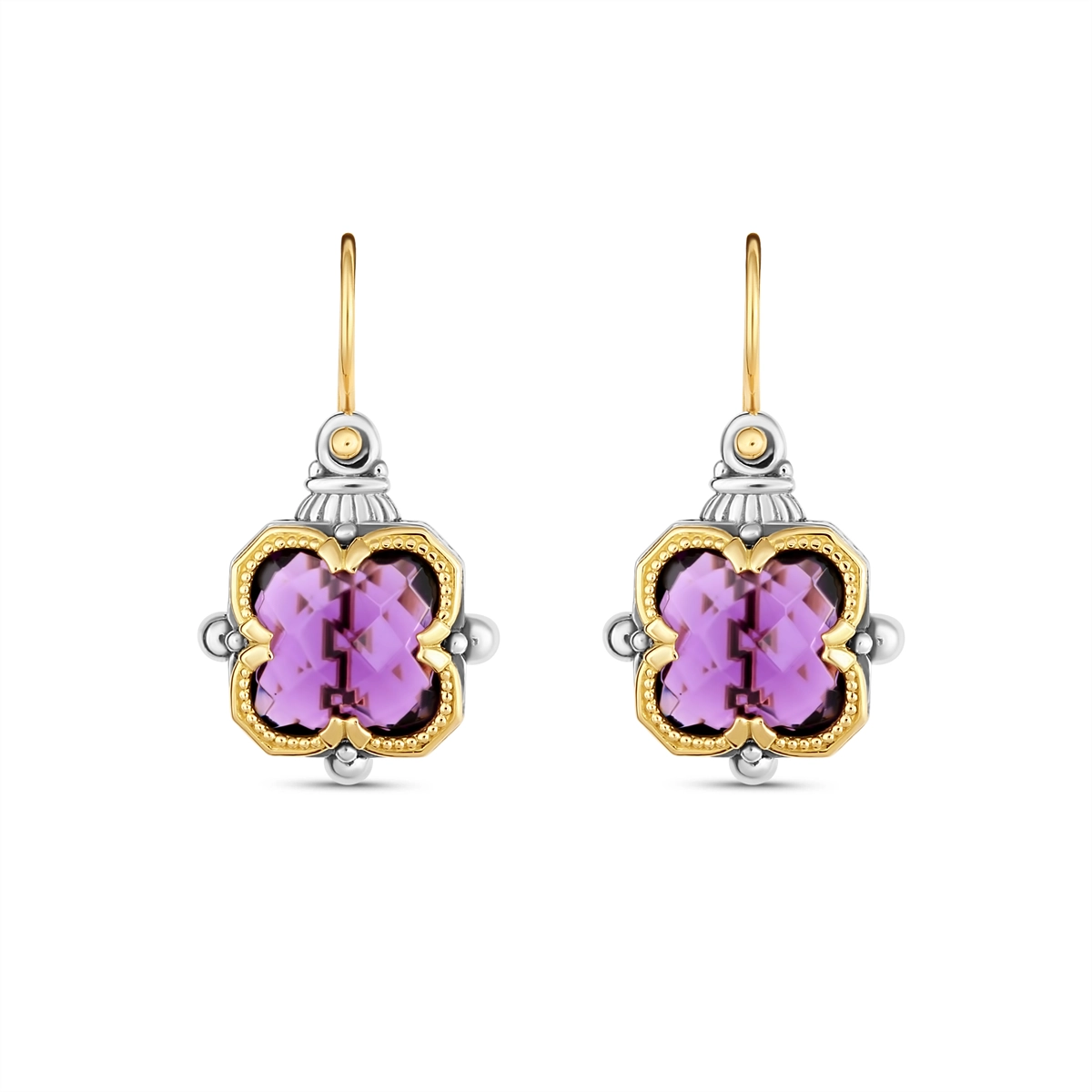Konstantino Earrings in Silver containing Amethyst SKMK3215-671