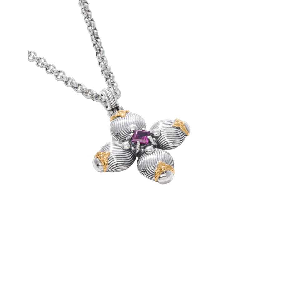 Konstantino Pendants in Mixed Metals containing Garnet STMK7003-128-CUT