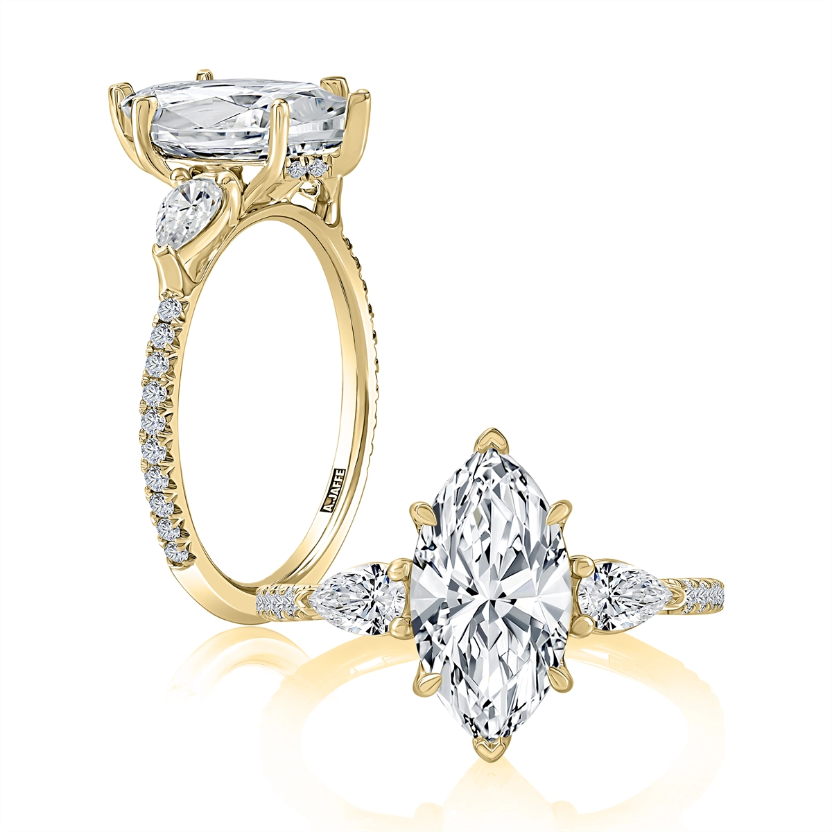 A. Jaffe Engagement Rings in Yellow Gold containing Diamond MECMQ3098T/268-14Y