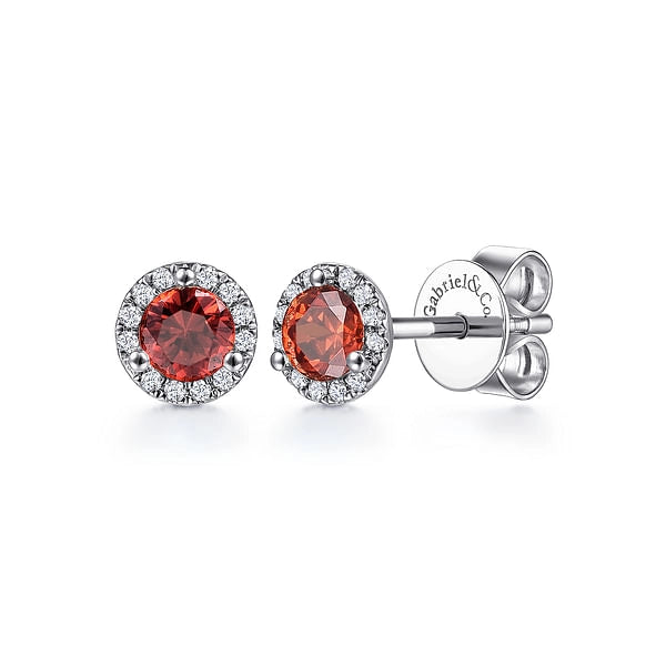 Gabriel & Co Earrings in White Gold containing Garnet, Multi-gemstone, Diamond EG12372W45GN