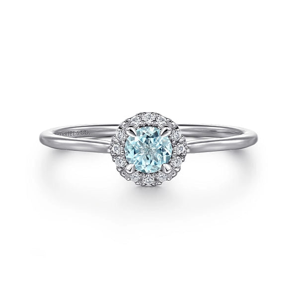 Gabriel & Co Rings in White Gold containing Aquamarine, Multi-gemstone, Diamond LR51264W45AQ