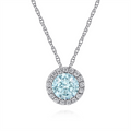 Gabriel & Co Necklaces in White Gold containing Aquamarine, Multi-gemstone, Diamond NK2824W45AQ