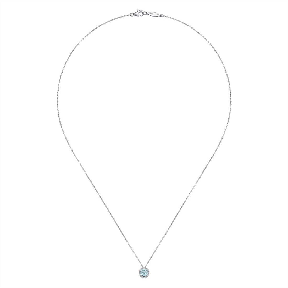 Gabriel & Co Necklaces in White Gold containing Aquamarine, Multi-gemstone, Diamond NK2824W45AQ