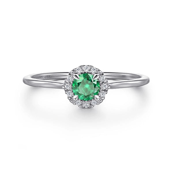 Gabriel & Co Rings in White Gold containing Multi-gemstone, Diamond, Emerald LR51264W45EA