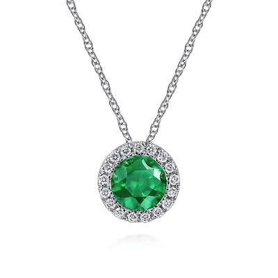 Gabriel & Co Necklaces in White Gold containing Multi-gemstone, Diamond, Emerald NK2824W45EA
