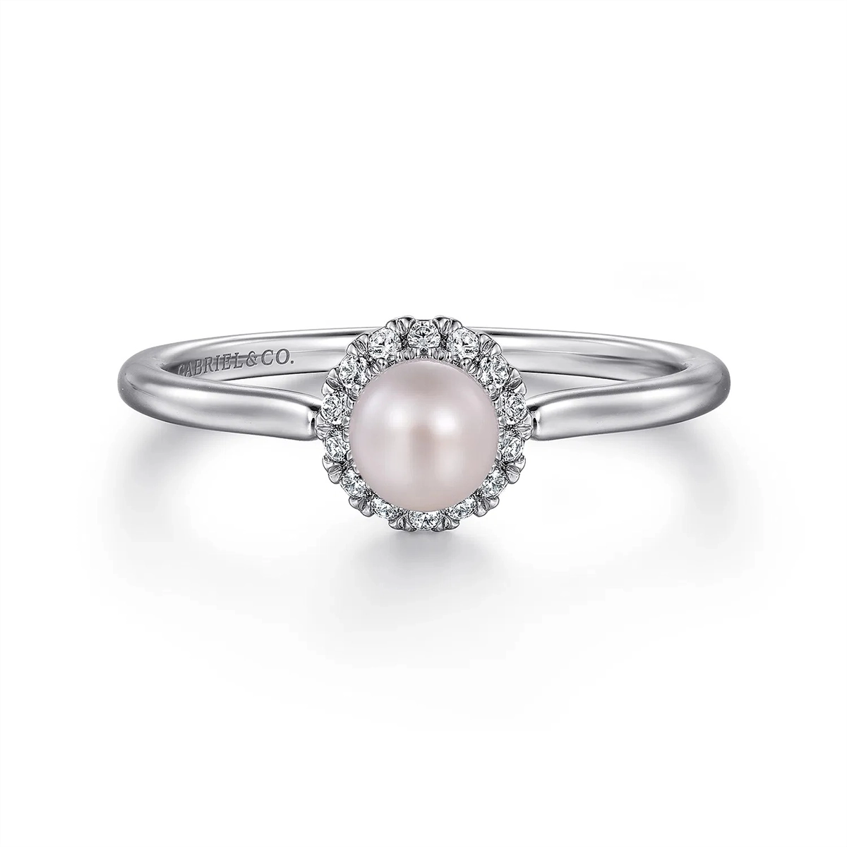 Gabriel & Co Rings in White Gold containing Multi-gemstone, Diamond, Pearl LR52419W45PL
