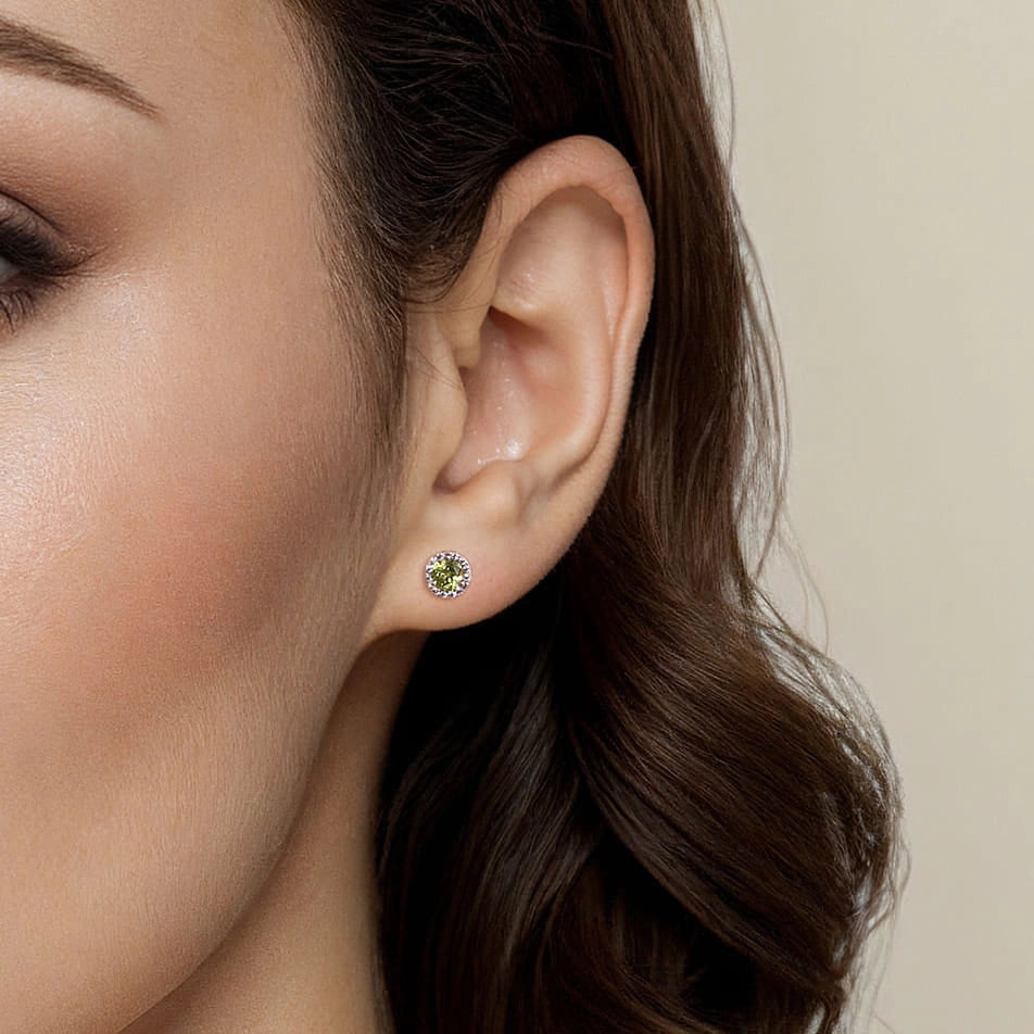 Gabriel & Co Earrings in White Gold containing Peridot, Multi-gemstone, Diamond EG12372W45PE