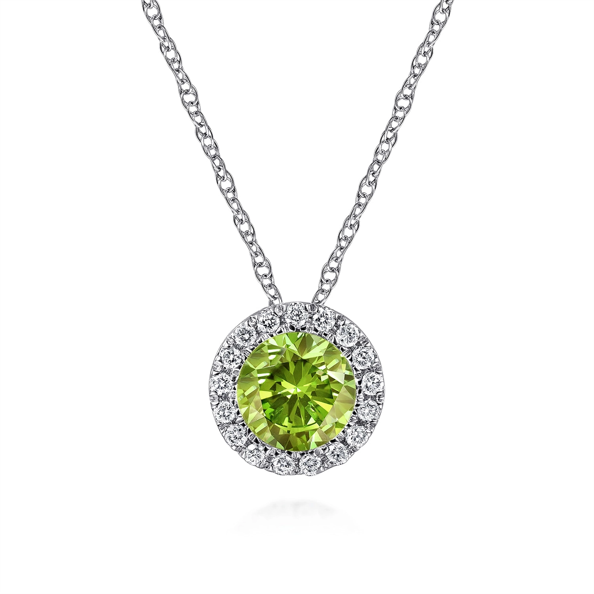 Gabriel & Co Necklaces in White Gold containing Peridot, Multi-gemstone, Diamond NK2824W45PE
