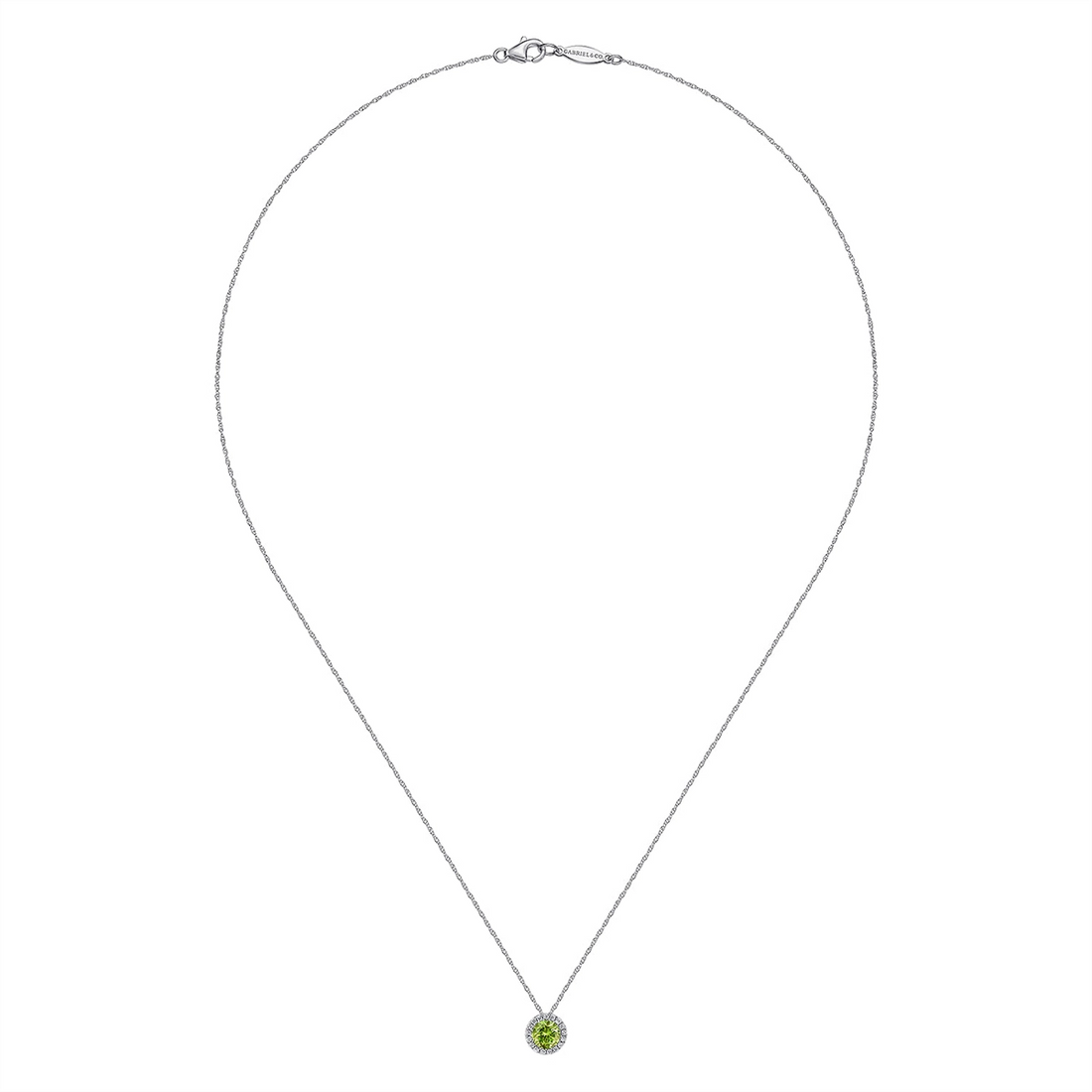 Gabriel & Co Necklaces in White Gold containing Peridot, Multi-gemstone, Diamond NK2824W45PE