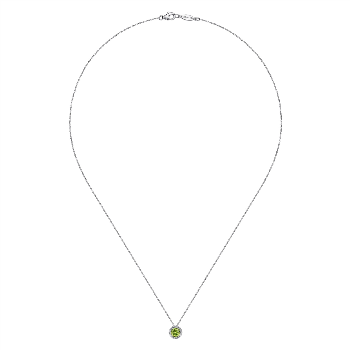 Gabriel & Co Necklaces in White Gold containing Peridot, Multi-gemstone, Diamond NK2824W45PE