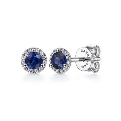 Gabriel & Co Earrings in White Gold containing Multi-gemstone, Diamond, Sapphire EG12372W45SA