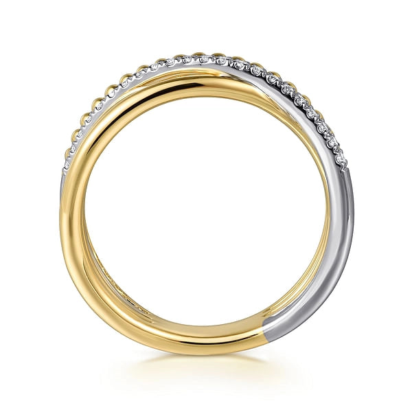Gabriel & Co Rings in Mixed Metals containing Diamond LR52551M45JJ