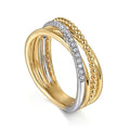 Gabriel & Co Rings in Mixed Metals containing Diamond LR52551M45JJ