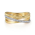 Gabriel & Co Rings in Mixed Metals containing Diamond LR52551M45JJ