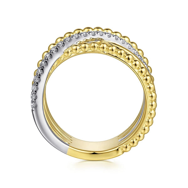 Gabriel & Co Rings in Mixed Metals containing Diamond LR52202M45JJ