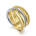 Gabriel & Co Rings in Mixed Metals containing Diamond LR52202M45JJ
