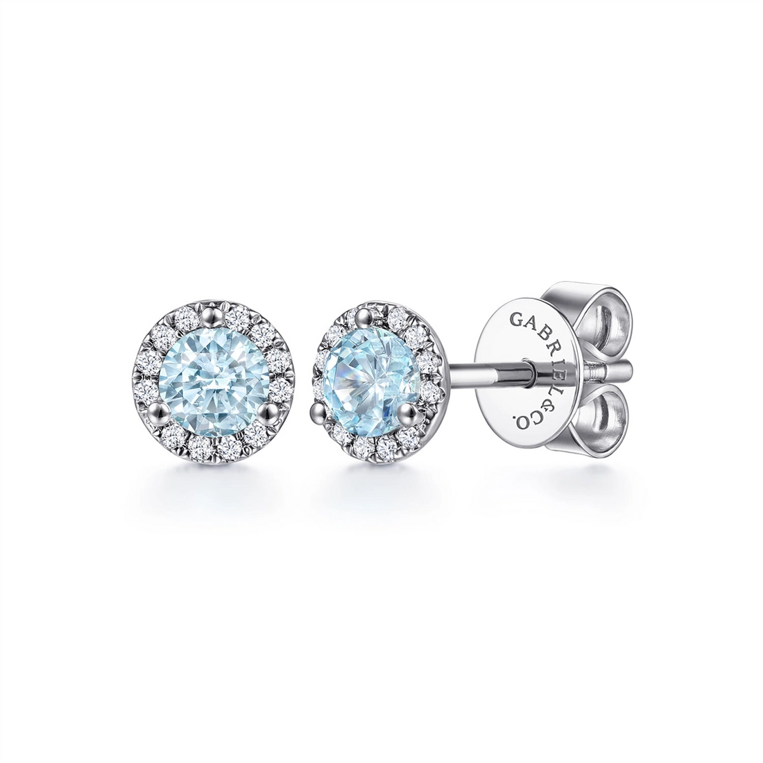 Gabriel & Co Earrings in White Gold containing Aquamarine, Multi-gemstone, Diamond EG12372W45AQ
