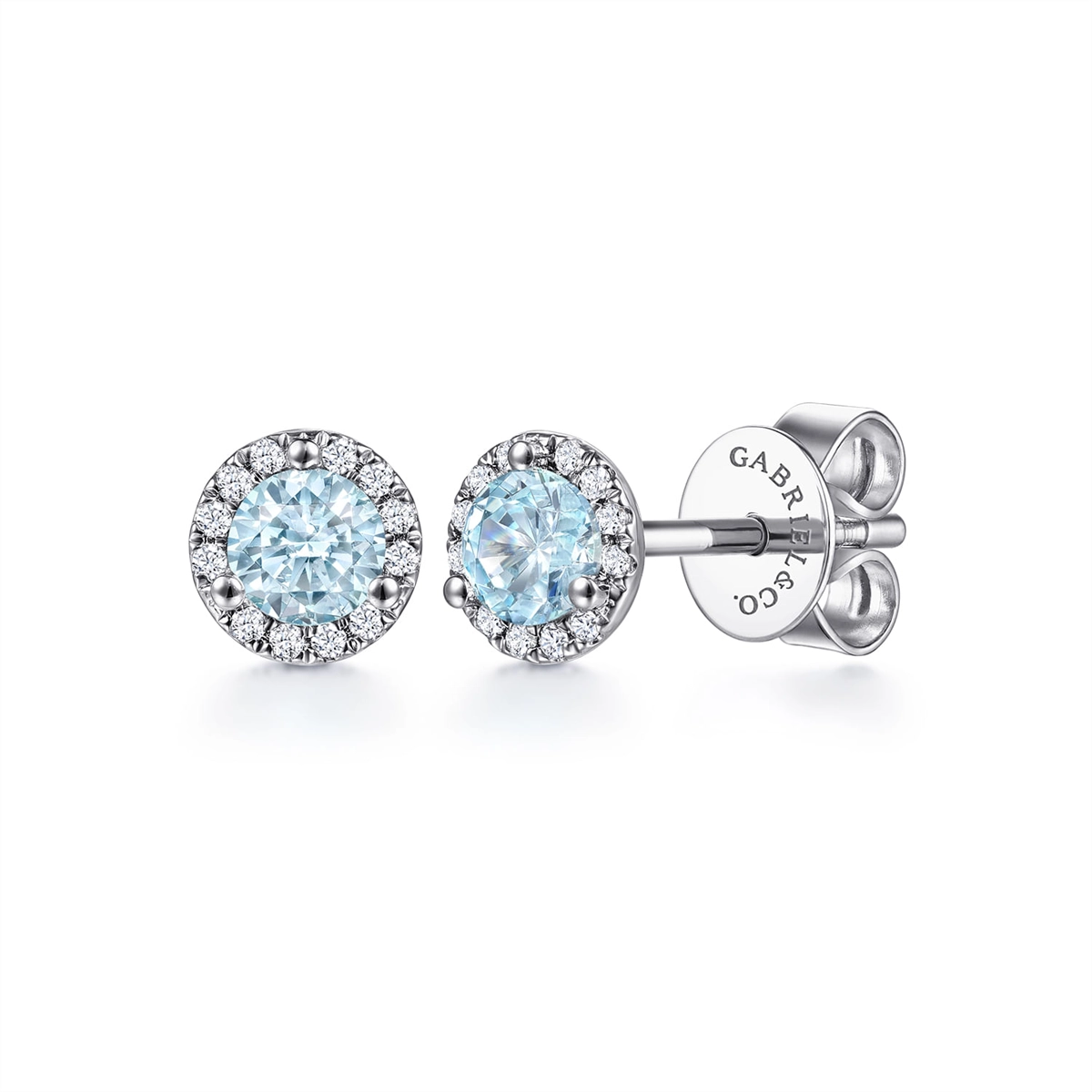 Gabriel & Co Earrings in White Gold containing Aquamarine, Multi-gemstone, Diamond EG12372W45AQ