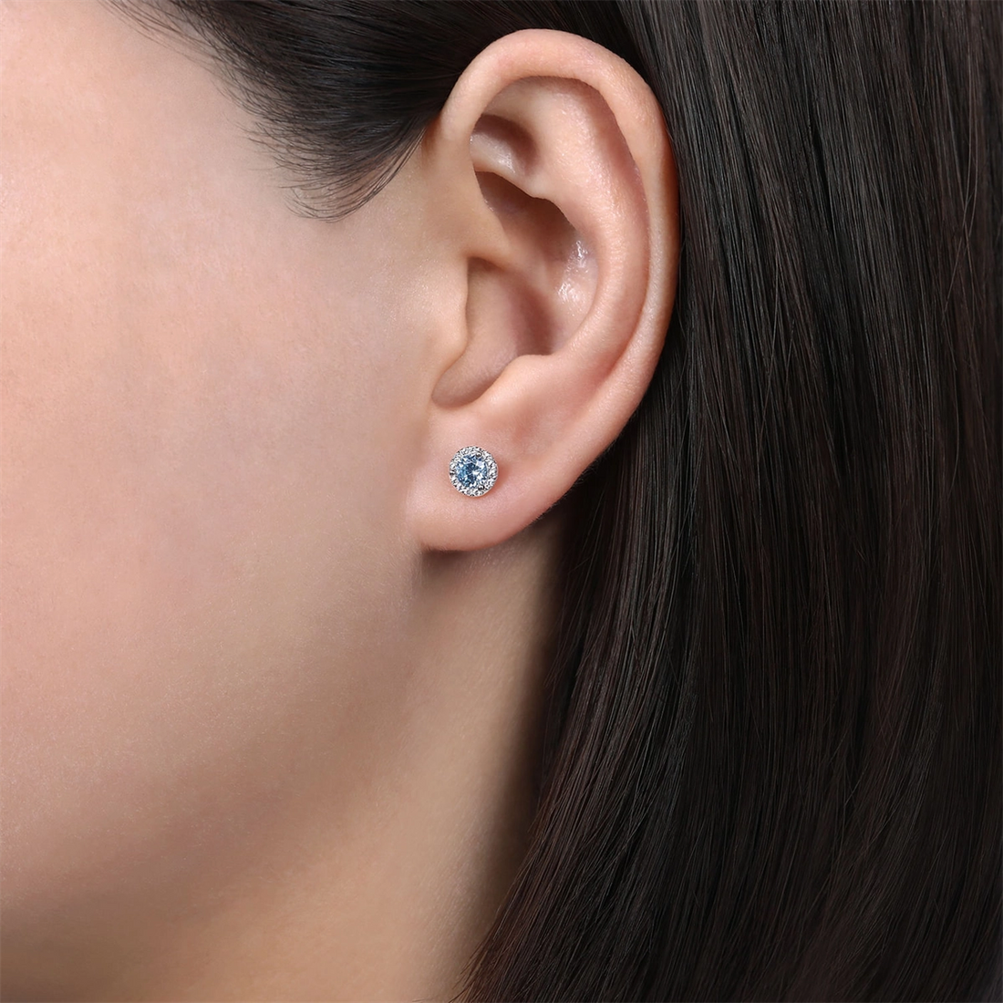 Gabriel & Co Earrings in White Gold containing Aquamarine, Multi-gemstone, Diamond EG12372W45AQ