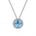 Gabriel & Co Necklaces in White Gold containing Blue topaz , Multi-gemstone, Diamond NK2824W45BT