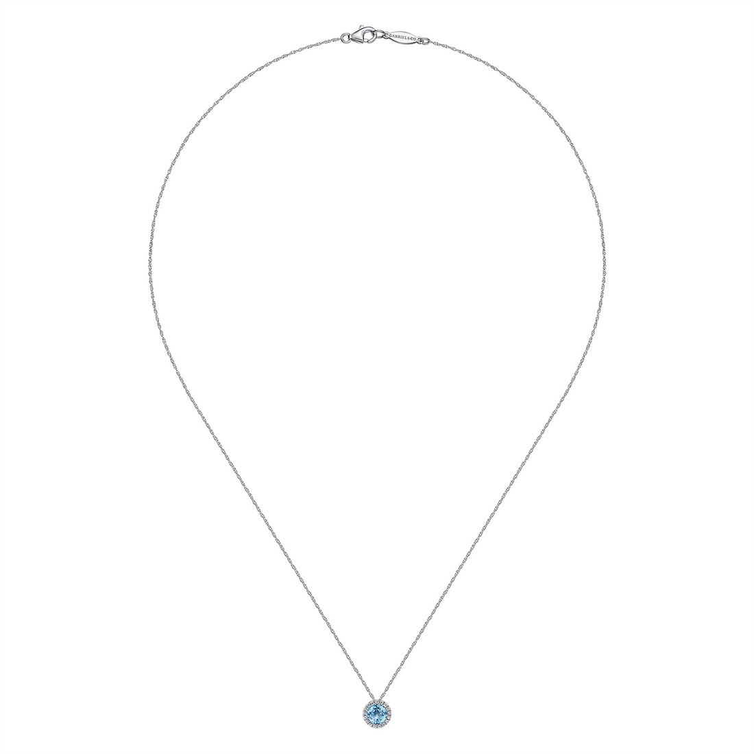 Gabriel & Co Necklaces in White Gold containing Blue topaz , Multi-gemstone, Diamond NK2824W45BT