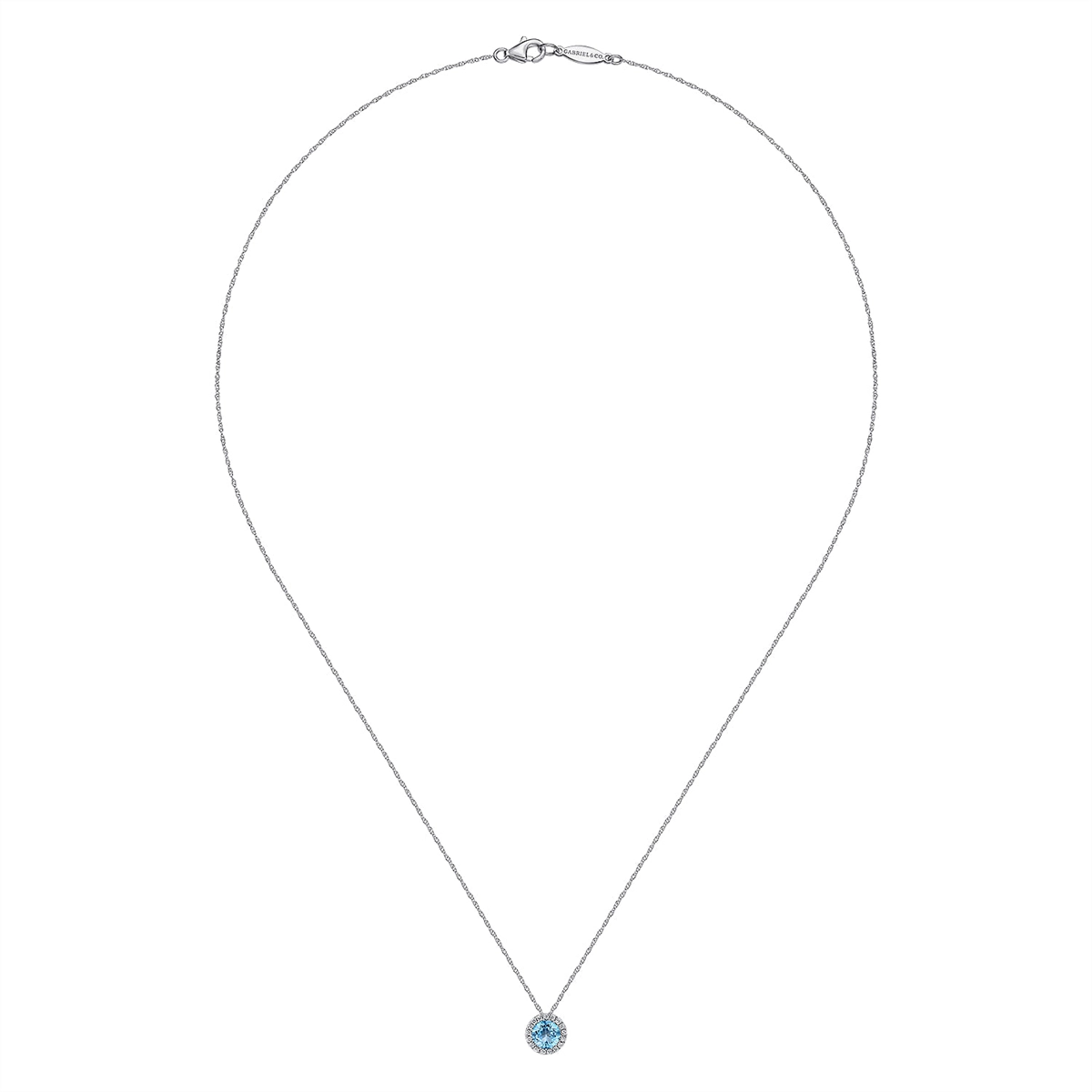 Gabriel & Co Necklaces in White Gold containing Blue topaz , Multi-gemstone, Diamond NK2824W45BT