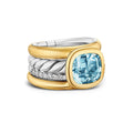 David Yurman Rings in Mixed Metals containing Blue topaz , Multi-gemstone, Diamond R18389DS8ALZDI7