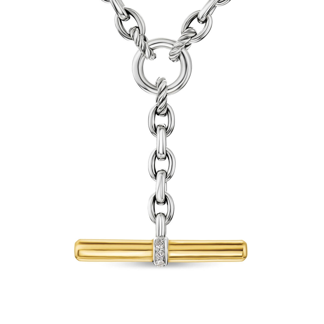 David Yurman Necklaces in Mixed Metals containing Diamond N18458DS8ADI18