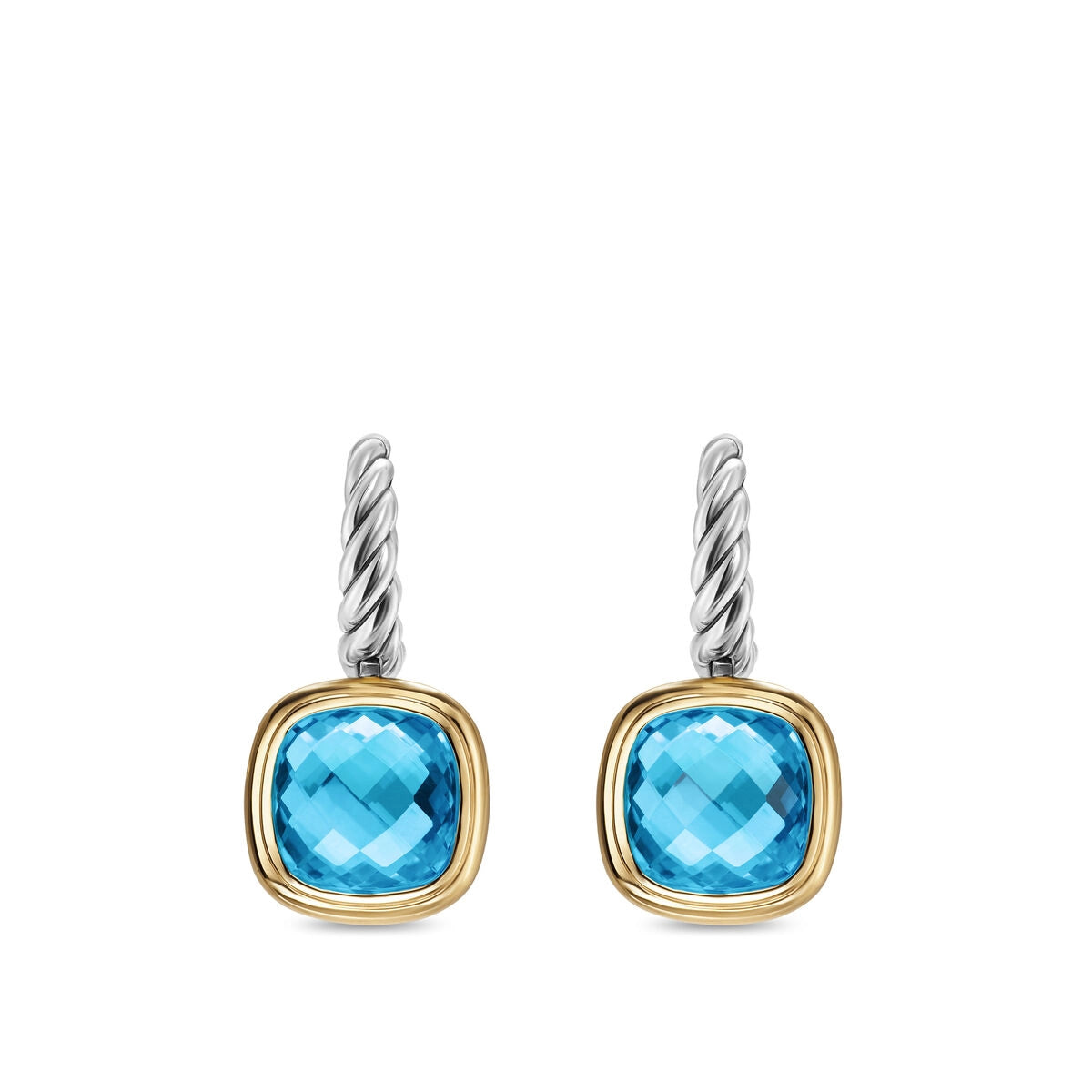 David Yurman Earrings in Mixed Metals containing Blue topaz  E18386S8ABT
