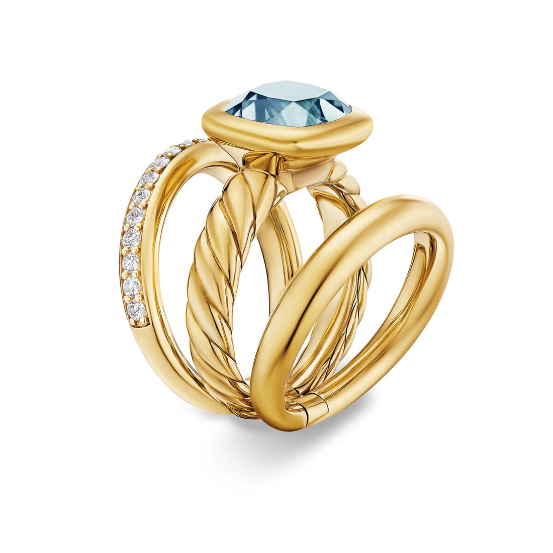 David Yurman Rings in Yellow Gold containing Blue topaz , Multi-gemstone, Diamond R18455D88ALZDI7