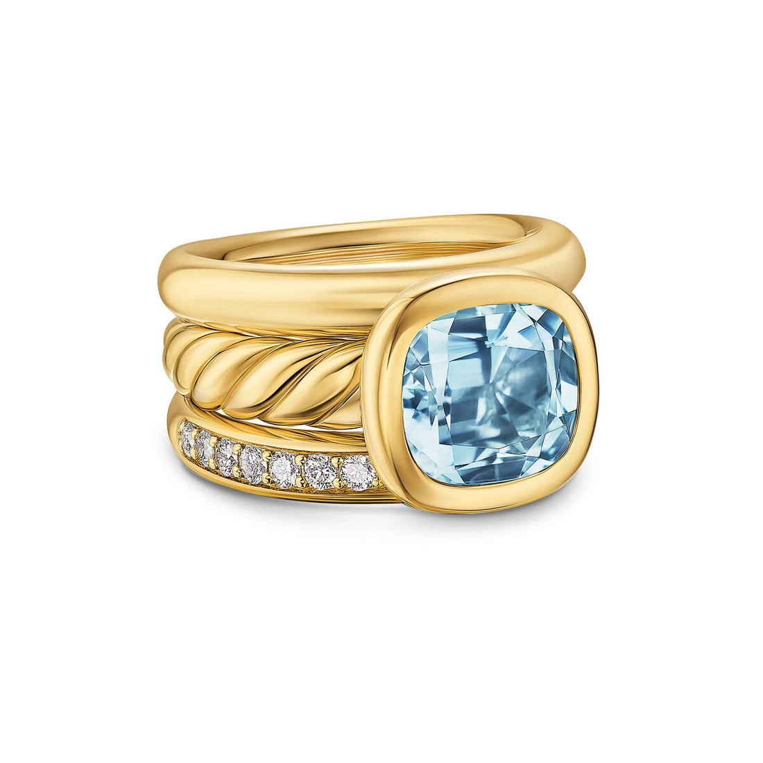 David Yurman Rings in Yellow Gold containing Blue topaz , Multi-gemstone, Diamond R18455D88ALZDI7