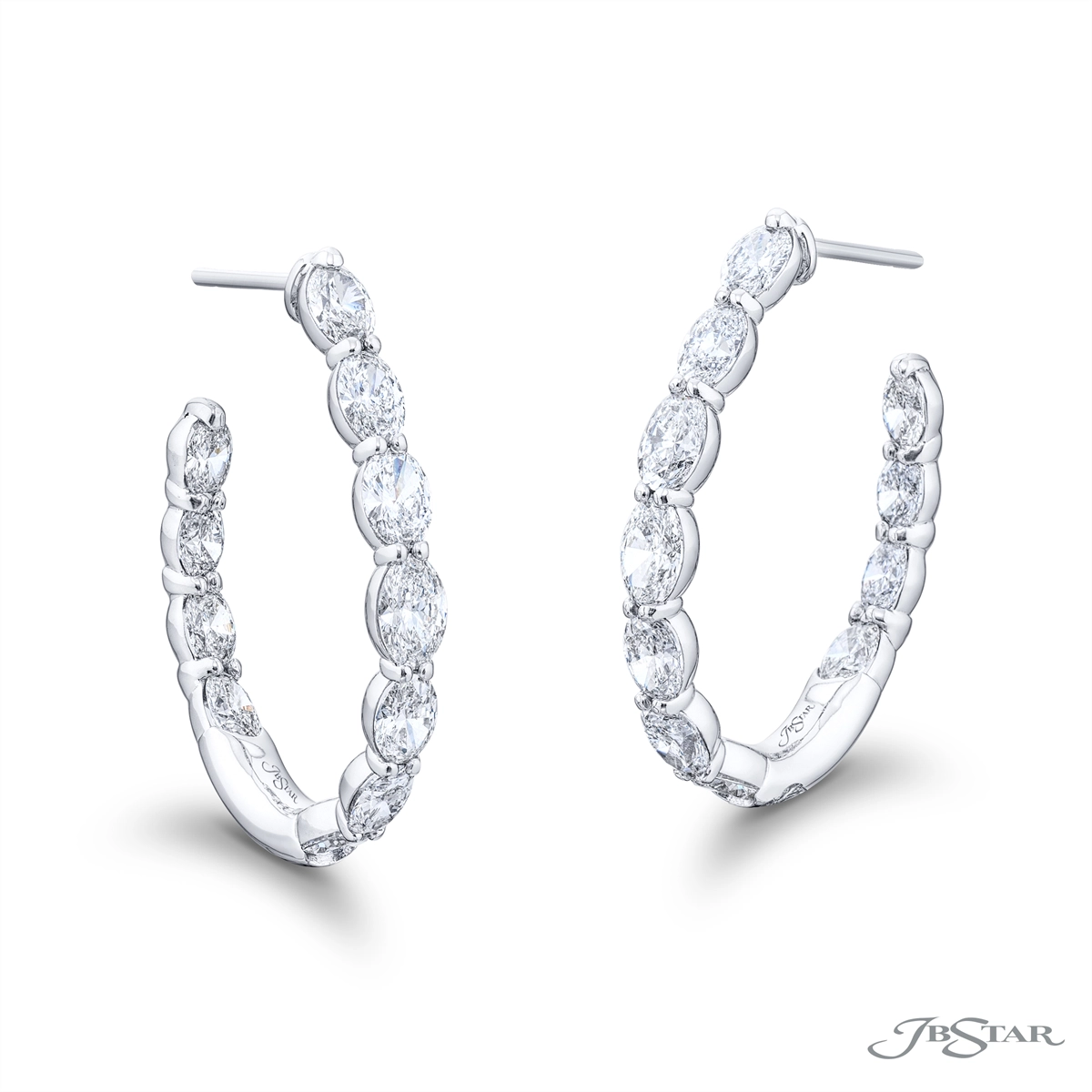 JB Star Earrings in Platinum/Palladium containing Diamond 5527/002