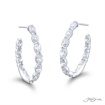 JB Star Earrings in Platinum/Palladium containing Diamond 5527/002